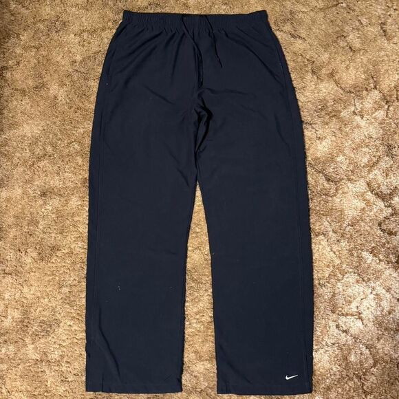 Y2K Nike Grey Tag Ankle Logo Sweatpants Joggers Black Large - Picture 1 of 7